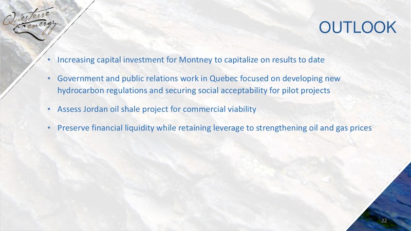 September 2017 Corporate Presentation – Questfire Energy Corp. – slide 22
