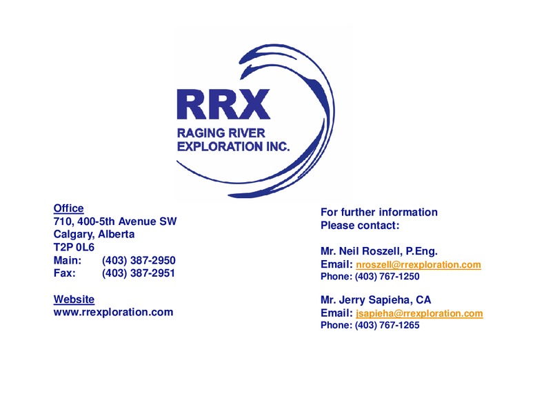 MARCH 2015 CORPORATE PRESENTATION – Raging River Exploration Inc. – slide 27