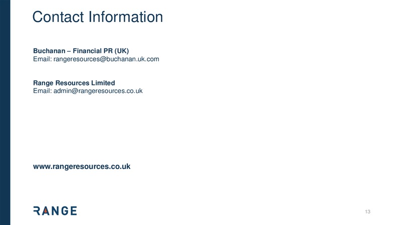progress update – Range Energy Resources, Inc. – slide 12