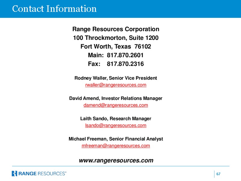 January 2015 Company Presentation – Range Resources Corp – slide 66