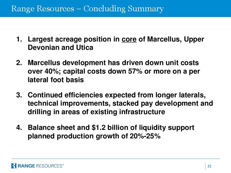 IPAA OGIS NEW YORK – Range Resources Corp – slide 20