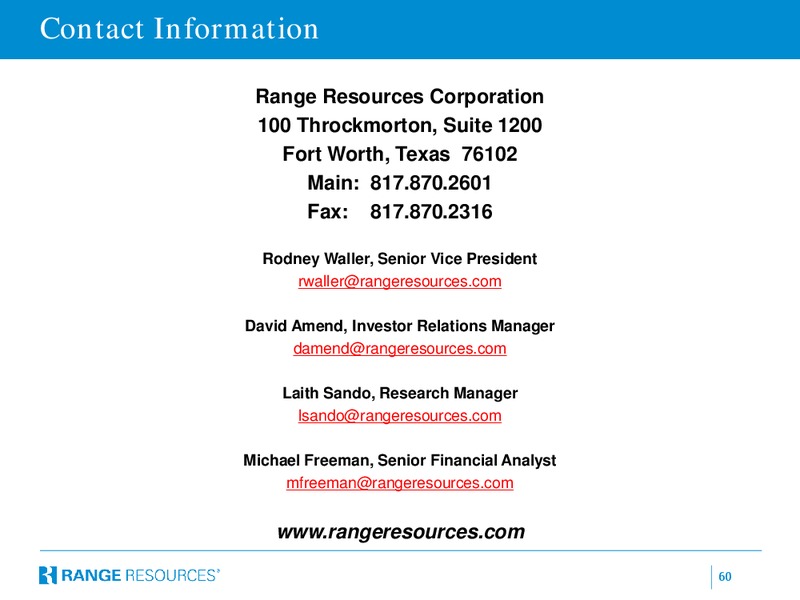 BERNSTEIN STRATEGIC DECISIONS CONFERENCE – Range Resources Corp – slide 59