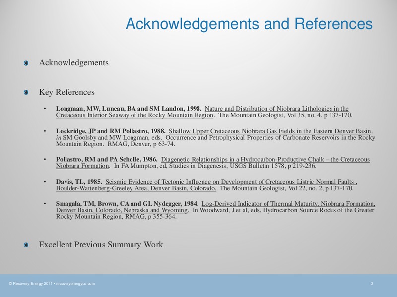 Investor Presentation – Recovery Energy, Inc. – slide 2