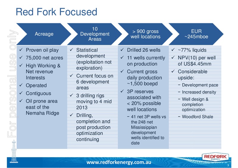 INVESTOR PRESENTATION – Redfork Energy – slide 2