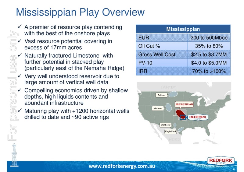 INVESTOR PRESENTATION – Redfork Energy – slide 5
