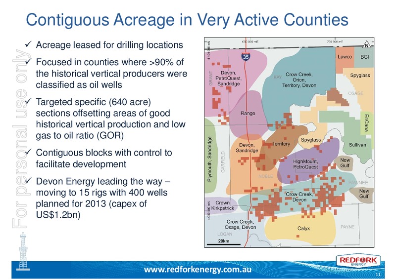 INVESTOR PRESENTATION – Redfork Energy – slide 10