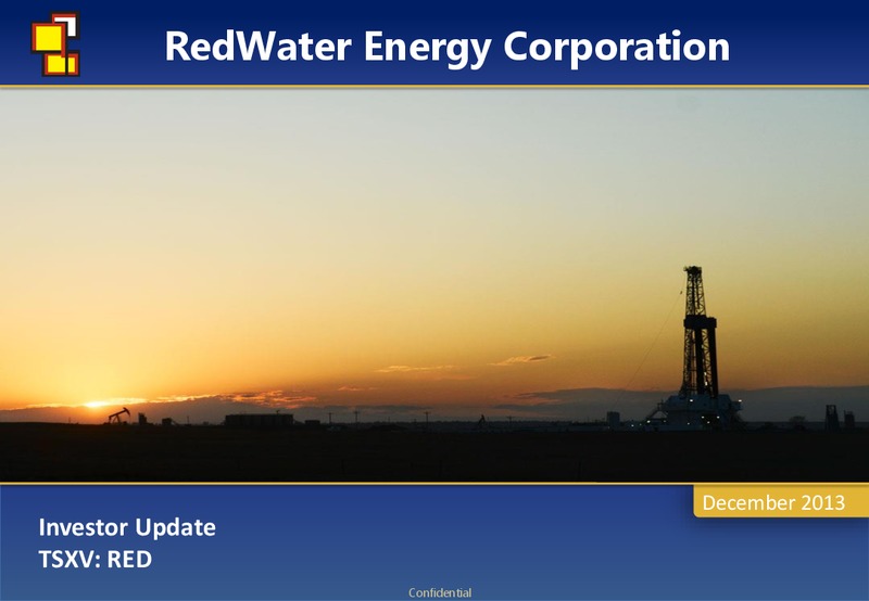 Investor Update – Redwater Energy Corporation – slide 1