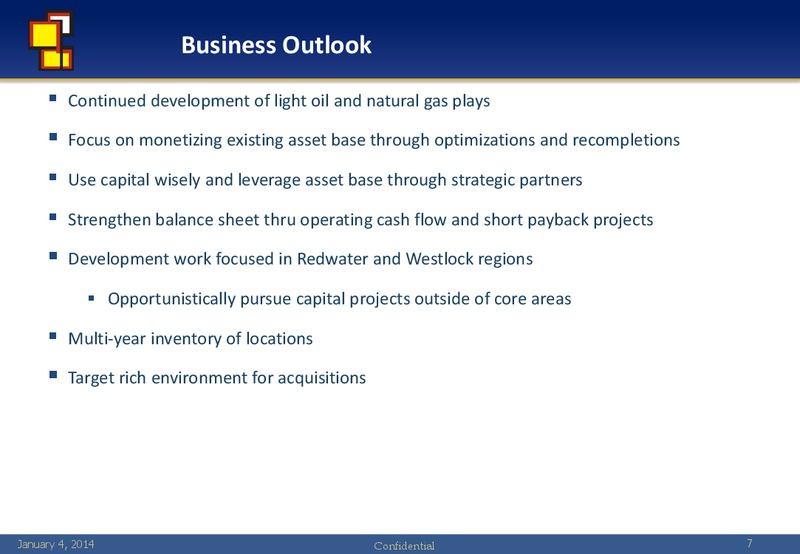 Investor Update – Redwater Energy Corporation – slide 6