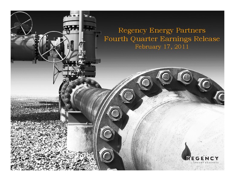 Q4 2011 EARNINGS CALL – Regency Energy Partners Lp – slide 1