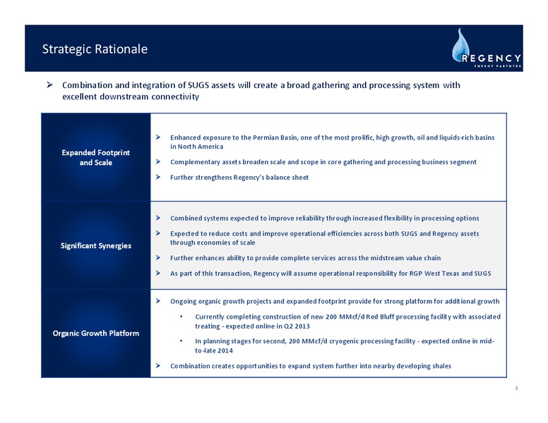 ACQUISITION OF SOUTHERN UNION GATHERING COMPANY LLC – Regency Energy Partners Lp – slide 3