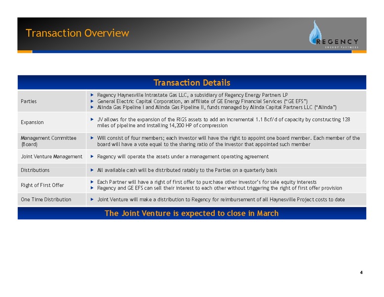 Q4 2009 EARNINGS RELEASE – Regency Energy Partners Lp – slide 4