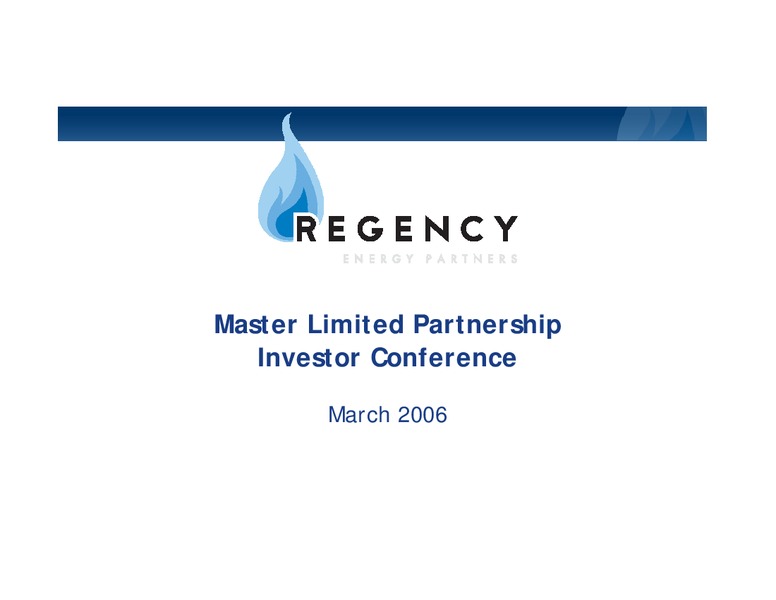 MASTER LIMITED PARTNERSHIP INVESTOR CONFERENCE – Regency Energy Partners Lp – slide 23