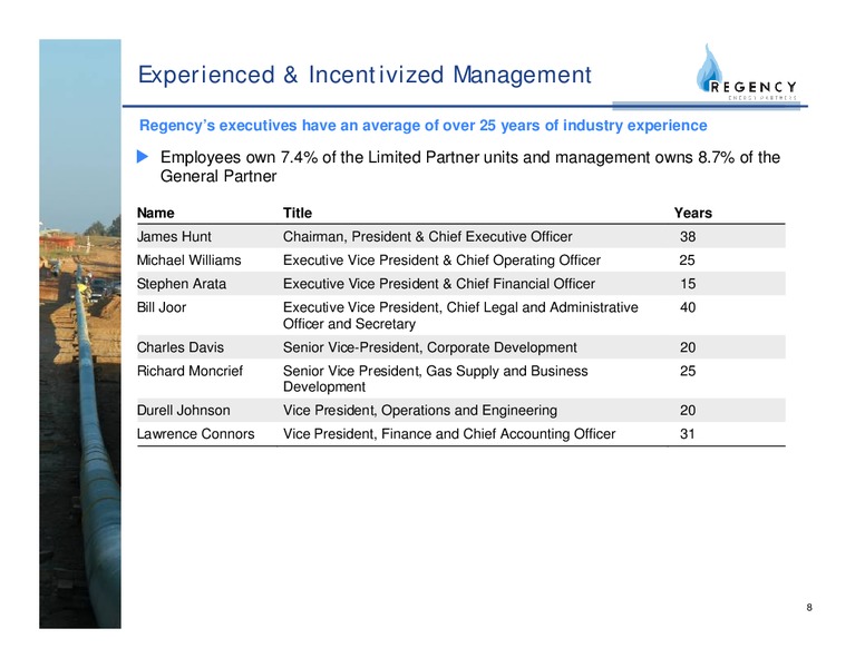 MARCH 2007 INVESTOR CONFERENCE – Regency Energy Partners Lp – slide 8