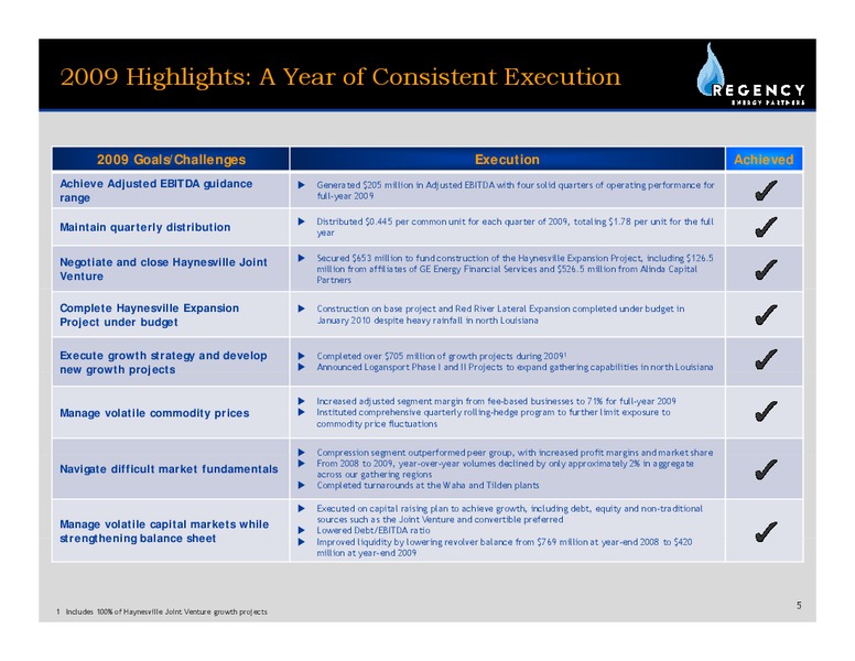 MARCH 2010 INVESTOR PRESENTATION – Regency Energy Partners Lp – slide 4