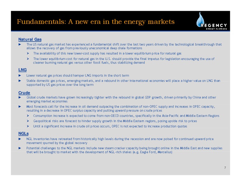 MARCH 2010 INVESTOR PRESENTATION – Regency Energy Partners Lp – slide 6