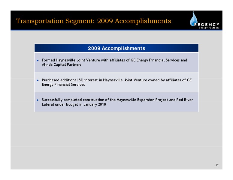 MARCH 2010 INVESTOR PRESENTATION – Regency Energy Partners Lp – slide 38