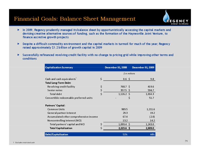 MARCH 2010 INVESTOR PRESENTATION – Regency Energy Partners Lp – slide 78
