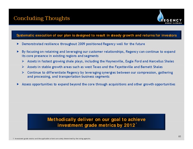 MARCH 2010 INVESTOR PRESENTATION – Regency Energy Partners Lp – slide 84