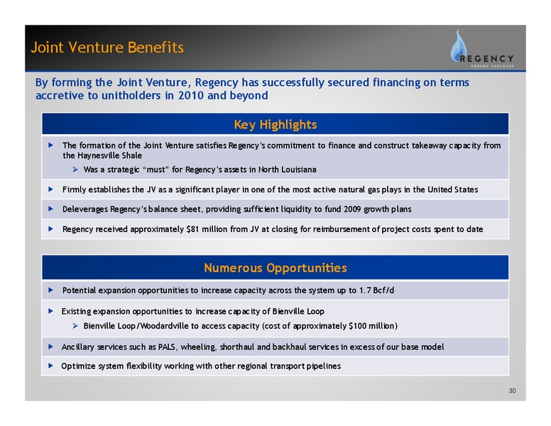 MARCH 2009 INVESTOR DAY PRESENTATION – Regency Energy Partners Lp – slide 29