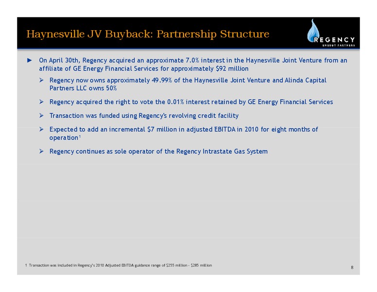 Q1 EARNINGS CALL – Regency Energy Partners Lp – slide 7