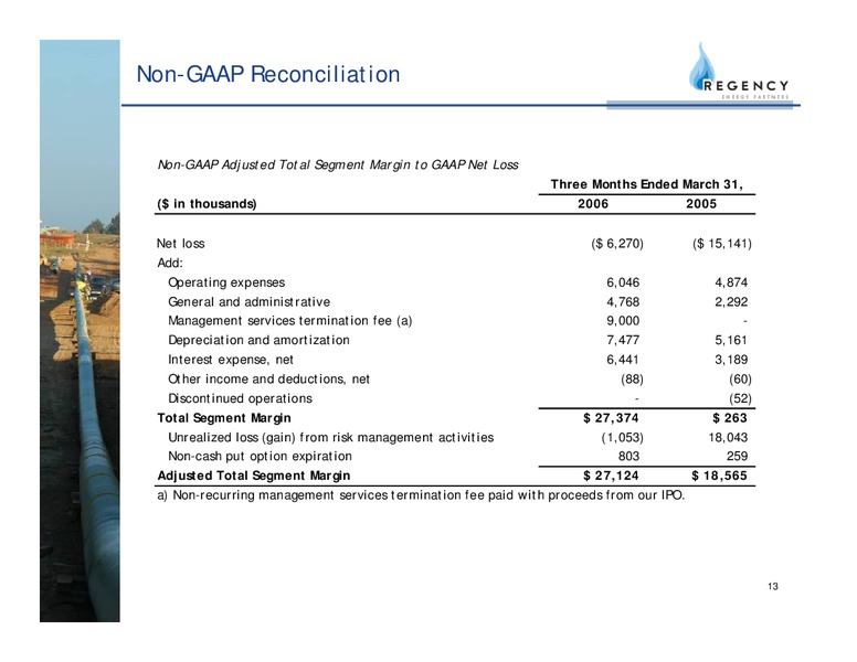 Q1 2006 EARNINGS CALL – Regency Energy Partners Lp – slide 13