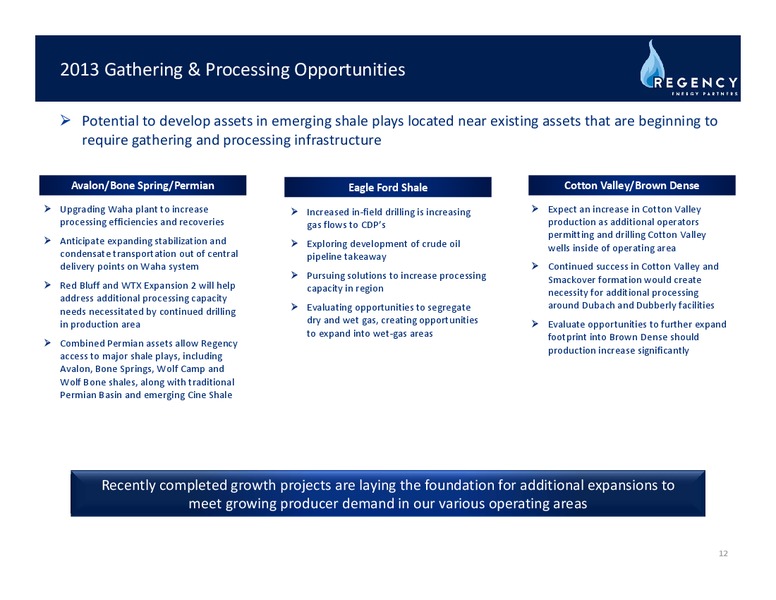 NAPTP MLP INVESTOR CONFERENCE – Regency Energy Partners Lp – slide 11