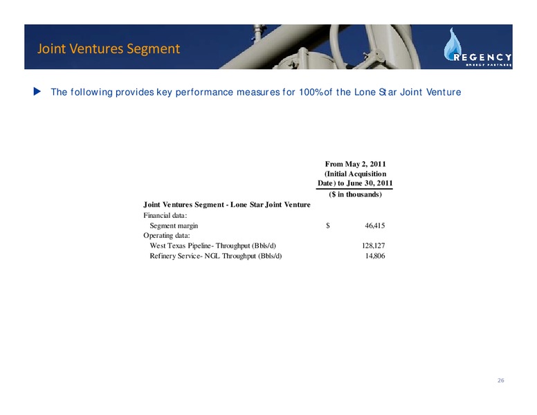 Q2 2011 EARNINGS CALL – Regency Energy Partners Lp – slide 25