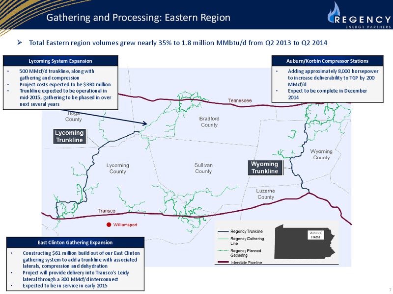 CITI MLP Midstream Infrastructure Conference August 20 2014 – Regency Energy Partners Lp – slide 7