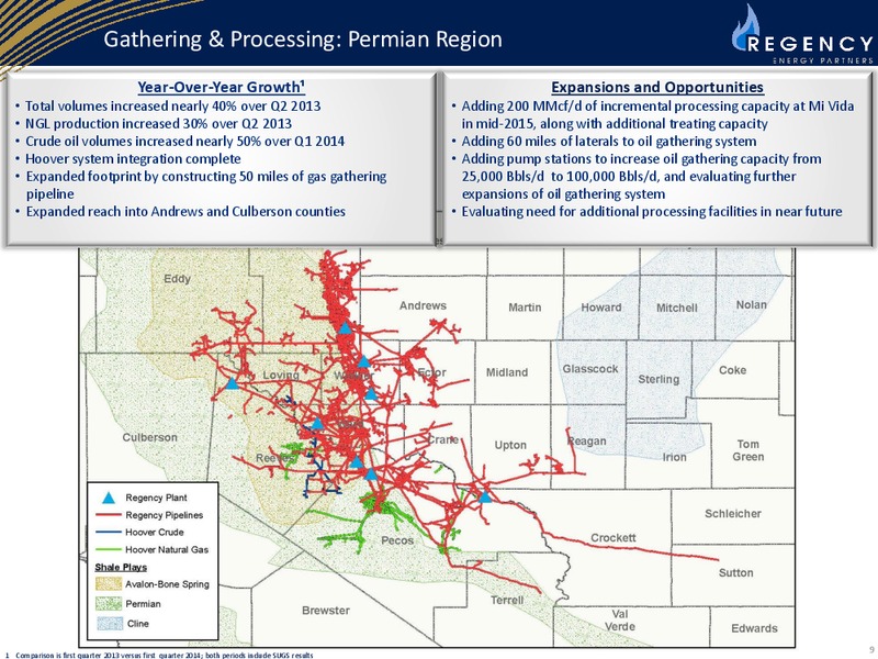 CITI MLP Midstream Infrastructure Conference August 20 2014 – Regency Energy Partners Lp – slide 9