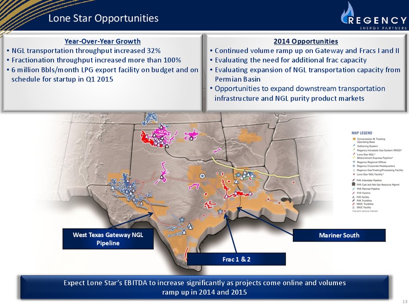 CITI MLP Midstream Infrastructure Conference August 20 2014 – Regency Energy Partners Lp – slide 13