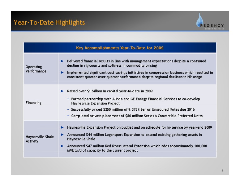 DEUTSCHE BANK LEVERAGED FINANCE CONFERENCE – Regency Energy Partners Lp – slide 6