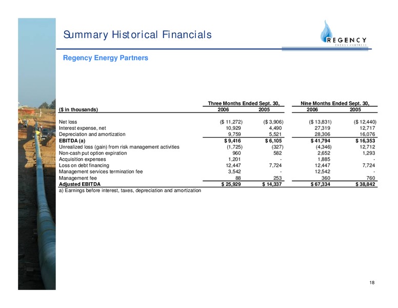 RBC CAPITAL MARKETS MLP CONFERENCE – Regency Energy Partners Lp – slide 18