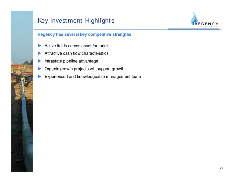 RBC CAPITAL MARKETS MLP CONFERENCE – Regency Energy Partners Lp – slide 21