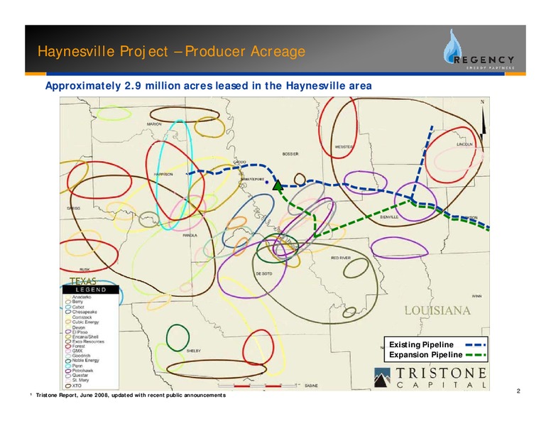 HAYNESVILLE SHALE EXPANSION – Regency Energy Partners Lp – slide 2