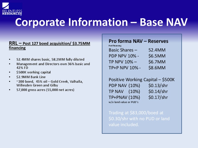Investor Presentation – Relentless Resources – slide 5