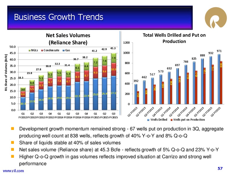3Q FY 2014 15 Financial Results – Reliance Industries Limited – slide 56