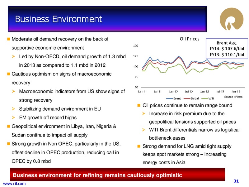 4Q Annual Results FY 2013 14 Financial Results – Reliance Industries Limited – slide 30