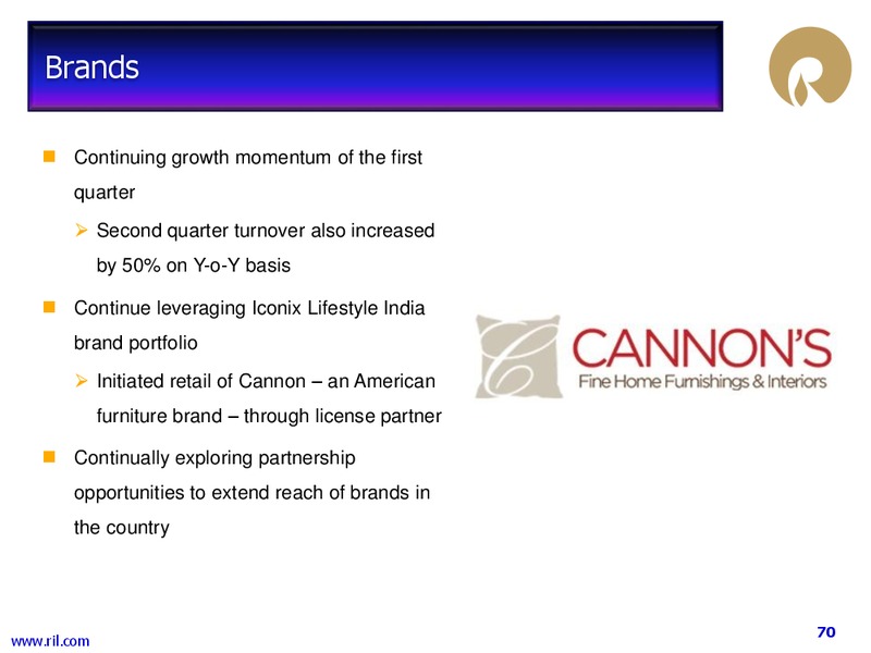 2Q FY 2014 15 Financial Results – Reliance Industries Limited – slide 69