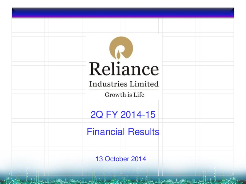 Financial Results – Reliance Industries Limited – slide 1