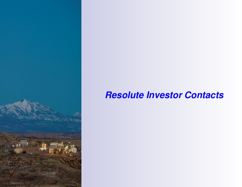 APRIL 2011 INVESTOR PRESENTATION – Resolute Energy Corp – slide 25