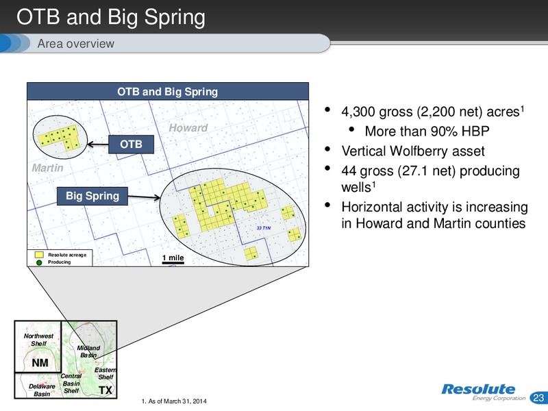INVESTOR PRESENTATION – Resolute Energy Corp – slide 22