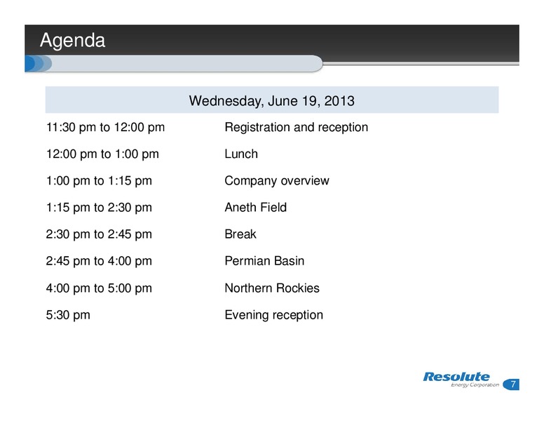 ANALYST DAY – Resolute Energy Corp – slide 6