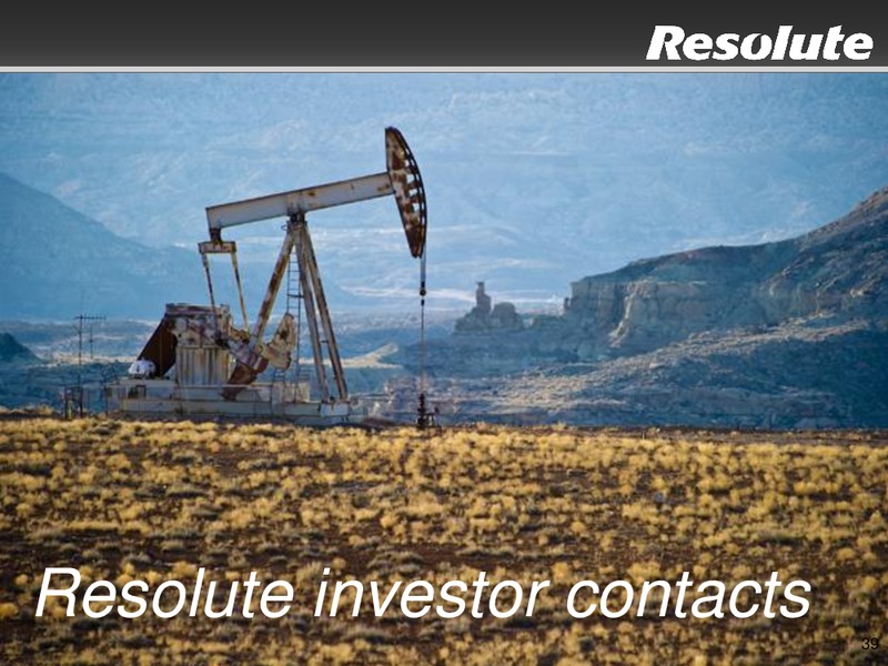 INVESTOR PRESENTATION – Resolute Energy Corp – slide 38