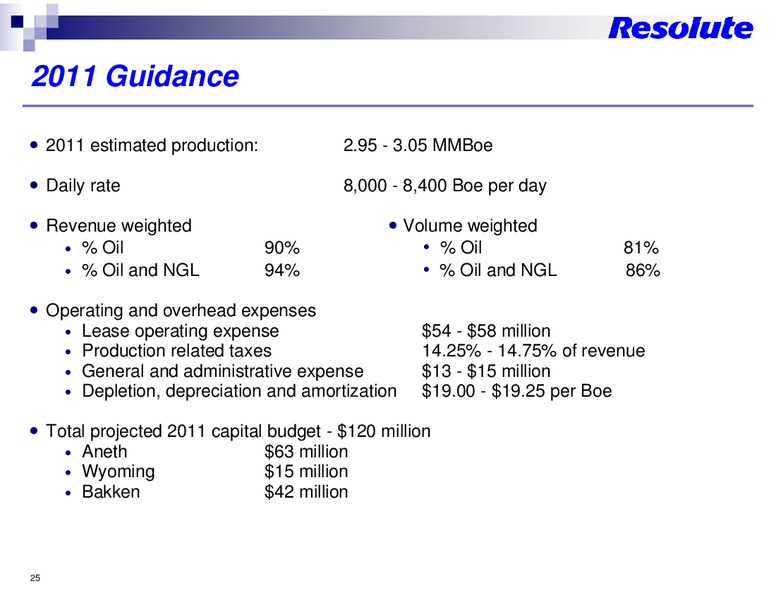 INVESTOR PRESENTATION – Resolute Energy Corp – slide 23