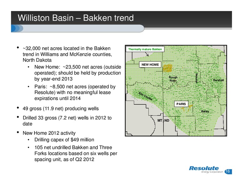 INVESTOR PRESENTATION – Resolute Energy Corp – slide 15