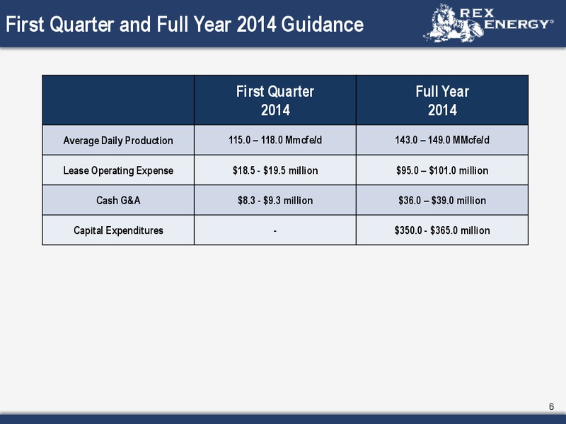 Fourth Quarter & Year End 2013 Conference Call – Rex Energy Corp – slide 5