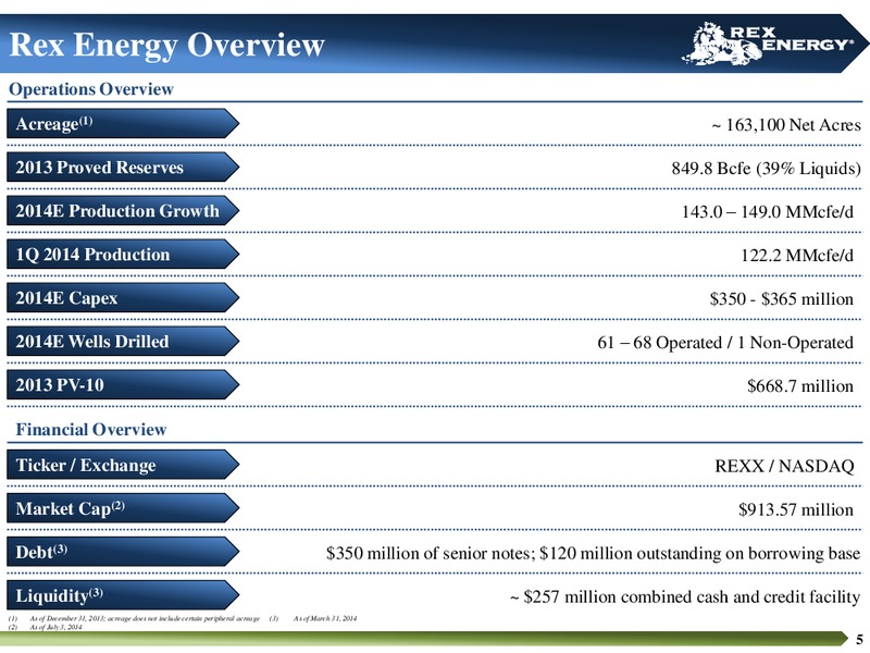 Corporate Presentation – Rex Energy Corp – slide 3