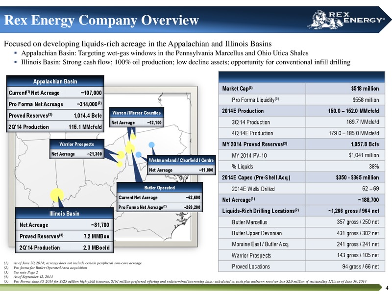 CORPORATE PRESENTATION – Rex Energy Corp – slide 2