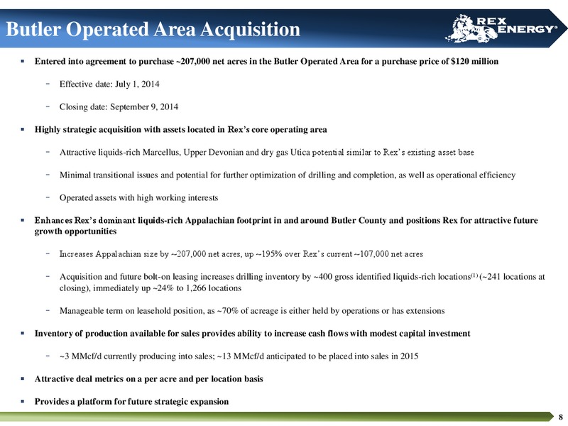 CORPORATE PRESENTATION – Rex Energy Corp – slide 6