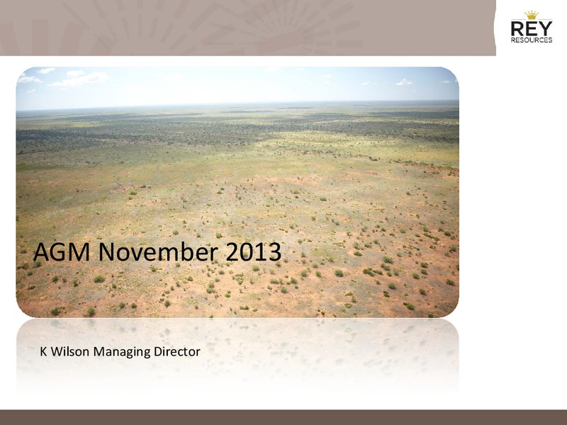 Investor Presentation – Rey Resources Ltd – slide 1